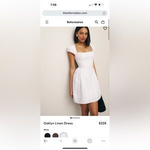 Reformation Oaklyn Linen Dress NWOT white 6